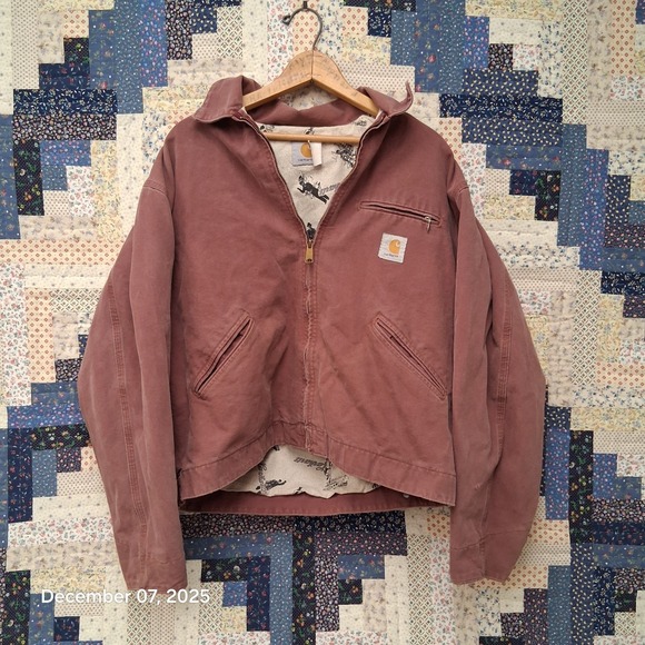 Carhartt Other - Vintage Carhartt JS1236 Redwood Detroit‎ Canvas Jacket Sheet Lined SZ Large Rare